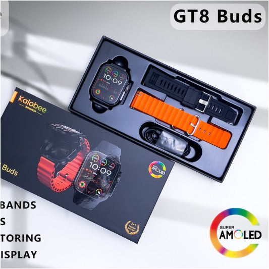 New GT8 Buds 2 in 1 TWS smartwatch with built in Bluetooth earphones for sports monitoring heart rate health NFC