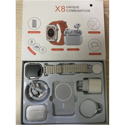 New X8 Six piece Smart Watch Earphone Case Bluetooth Call Heart Rate Monitor Step Multi functional Sports Watch image 3