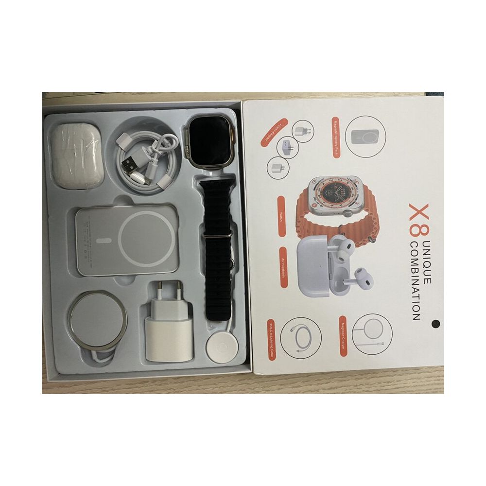 New X8 Six piece Smart Watch Earphone Case Bluetooth Call Heart Rate Monitor Step Multi functional Sports Watch image 4