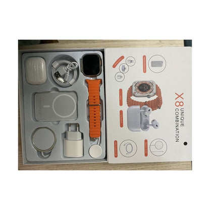 New X8 Six piece Smart Watch Earphone Case Bluetooth Call Heart Rate Monitor Step Multi functional Sports Watch