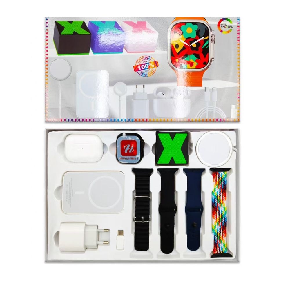 New X8 Six piece Smart Watch Earphone Case Bluetooth Call Heart Rate Monitor Step Multi functional Sports Watch