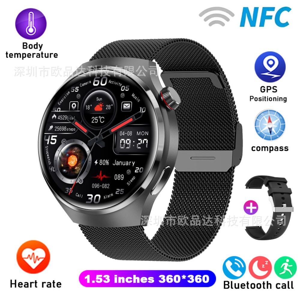 2024 T4PRO Smart Watch Bluetooth Call Waterproof Sports Smart Watch Voice Assistant Smart Watch