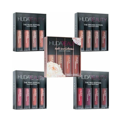 HUDA 4pcs Matte Lipstick Kit Liquid Mouth Red Lip Glaze Set lIPGLOSS image 3