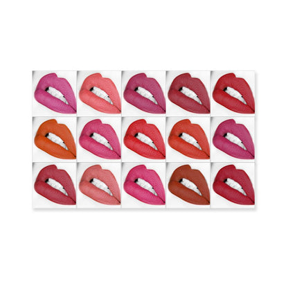 MISS ROSE Lipstick Pan Mouth Red Cream 15 Colors Matte Lipstick Palette Lips image 3