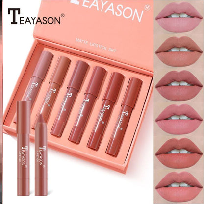6Pcs Matte Lip Gloss Set Liquid Lipstick Waterproof Long