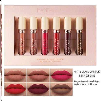 6Pcs Matte Lip Gloss Set Liquid Lipstick Waterproof Long