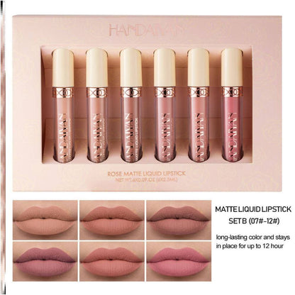 6Pcs Matte Lip Gloss Set Liquid Lipstick Waterproof Long