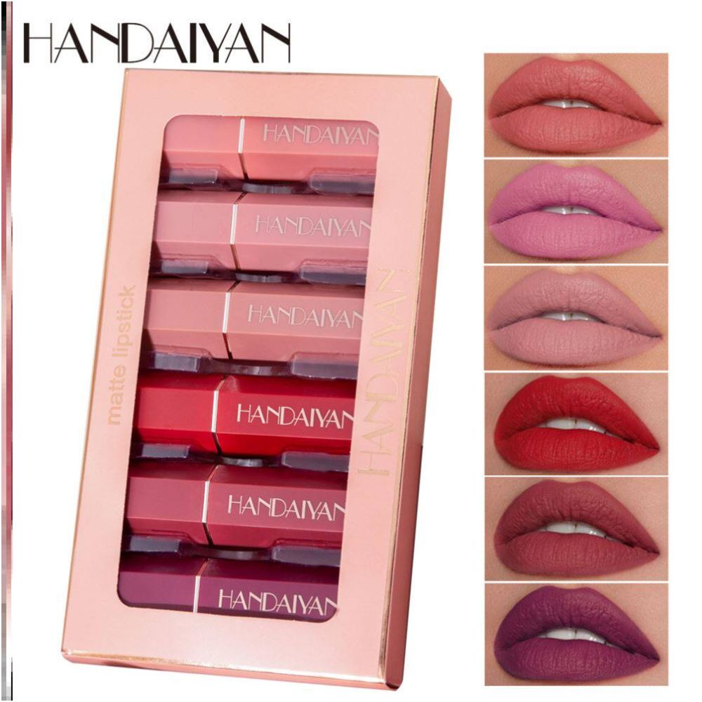 6Pcs Matte Lip Gloss Set Liquid Lipstick Waterproof Long