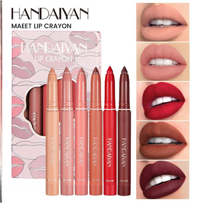 6Pcs Matte Lip Gloss Set Liquid Lipstick Waterproof Long
