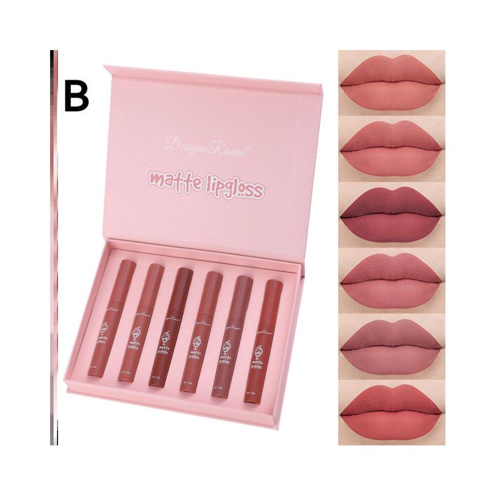 6Pcs Matte Lip Gloss Set Liquid Lipstick Waterproof Long
