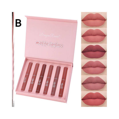 6Pcs Matte Lip Gloss Set Liquid Lipstick Waterproof Long