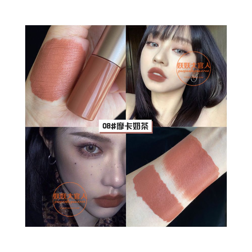 Matte Lipstick LipGloss European and American Matte Matte Mist Lipstick Double Headed Lip Mud Lip Gloss Aunt Bean Paste image 4