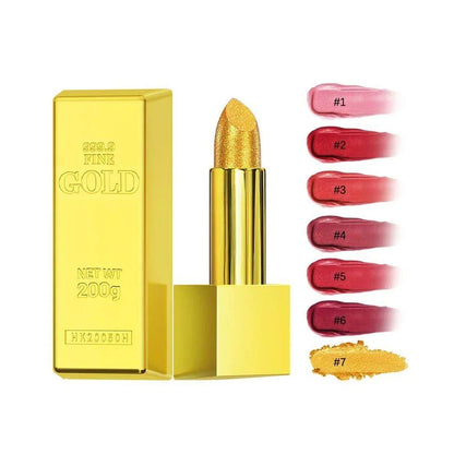 Glitter Gold Lipstick Shiny Metallic Matte Velvet Waterproof image 5