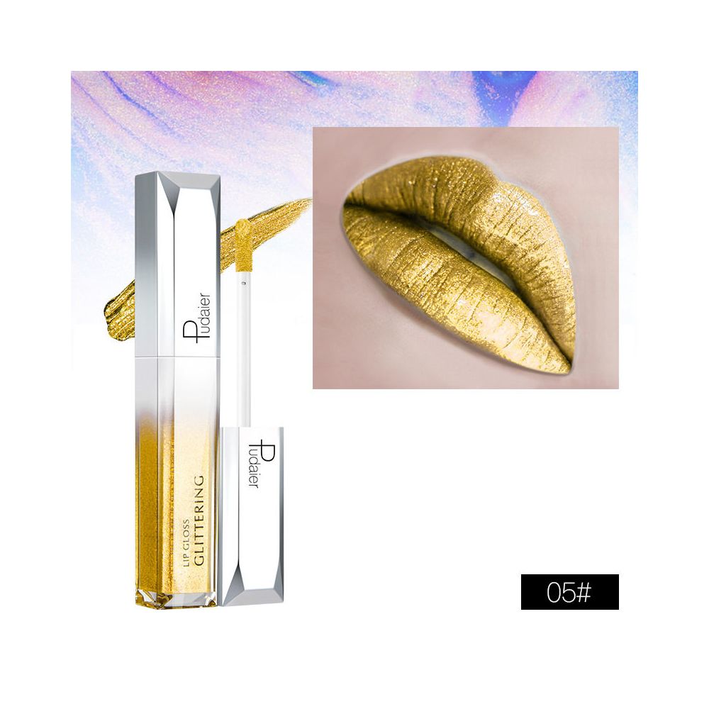 Glitter Gold Lipstick Shiny Metallic Matte Velvet Waterproof