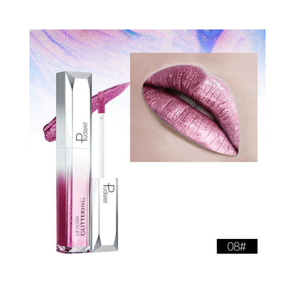Glitter Gold Lipstick Shiny Metallic Matte Velvet Waterproof