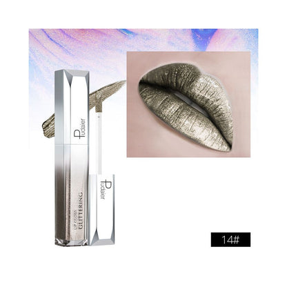 Glitter Gold Lipstick Shiny Metallic Matte Velvet Waterproof