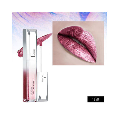 Glitter Gold Lipstick Shiny Metallic Matte Velvet Waterproof