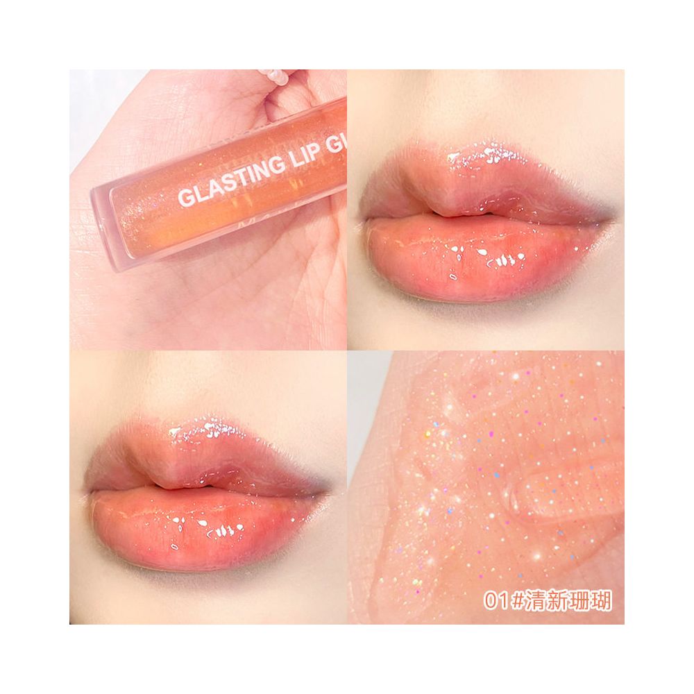 GLASTING LIP GLOSS Lipstick Maxfine Water Radiant with Sparkling Rich Jelly Lipstick