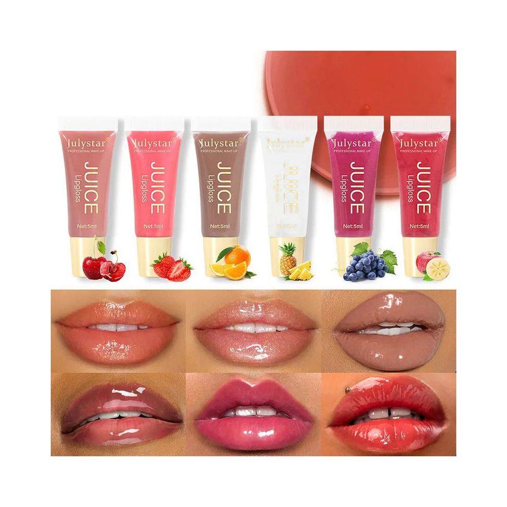 Nude Brown Plumping Lip Gloss Moisturising Fruit Lip Oil Tra image 2
