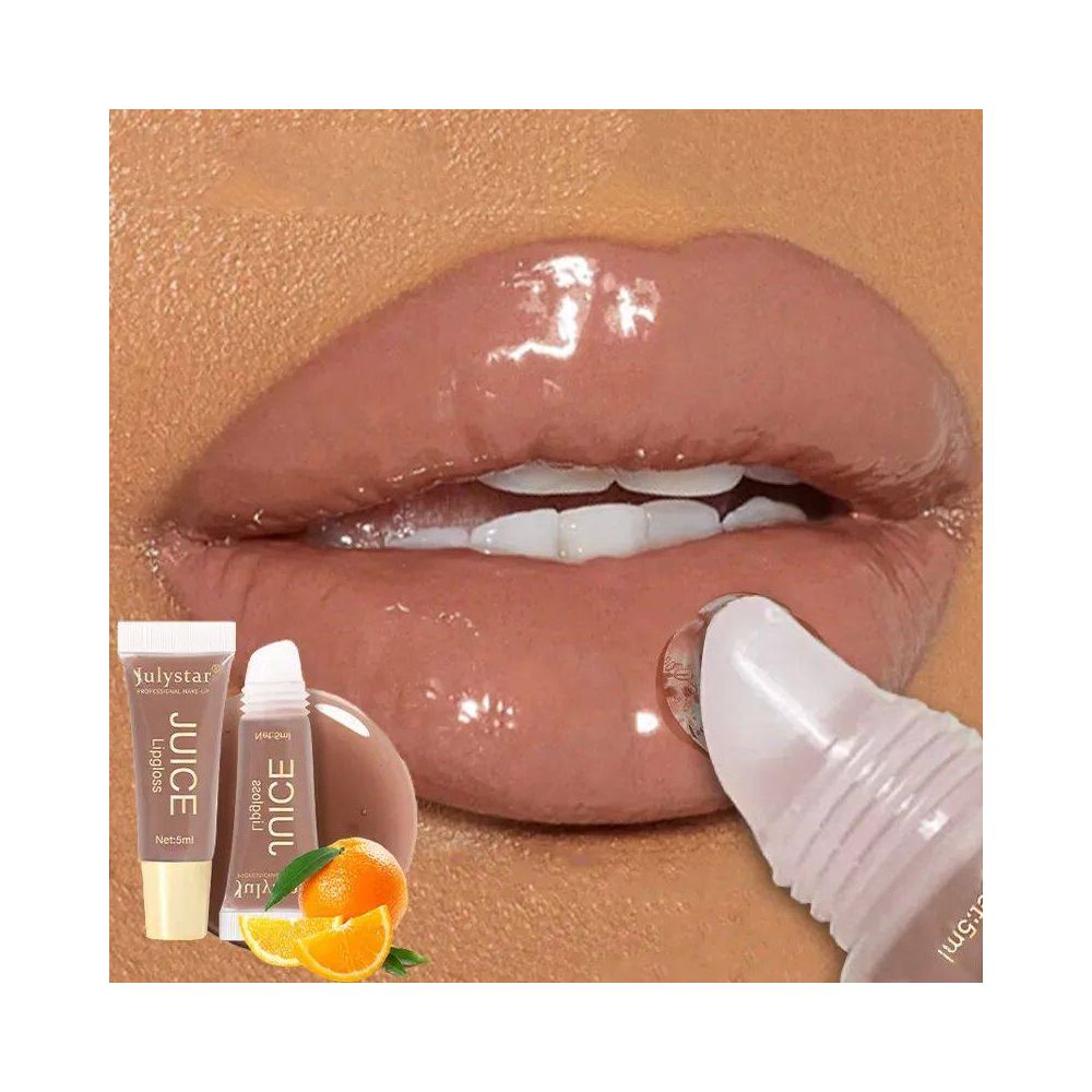 Nude Brown Plumping Lip Gloss Moisturising Fruit Lip Oil Tra image 0