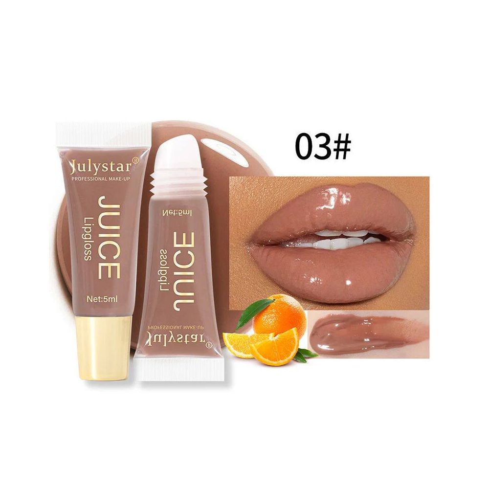Nude Brown Plumping Lip Gloss Moisturising Fruit Lip Oil Tra