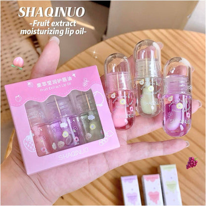 Hydrating Lip Care Oil Fruit Flavored Lip Balm Gloss for image 3
