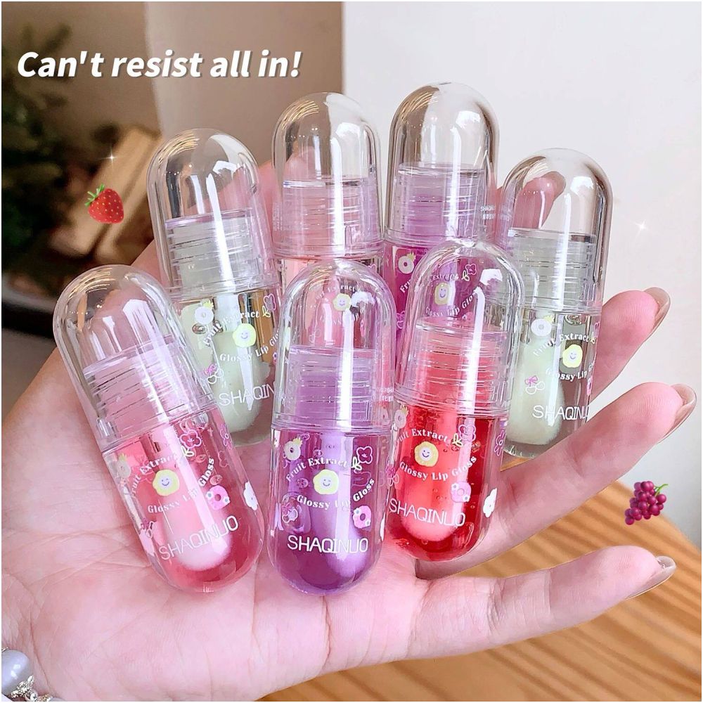 Hydrating Lip Care Oil Fruit Flavored Lip Balm Gloss for image 4