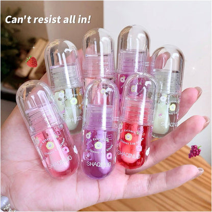Hydrating Lip Care Oil Fruit Flavored Lip Balm Gloss for image 4
