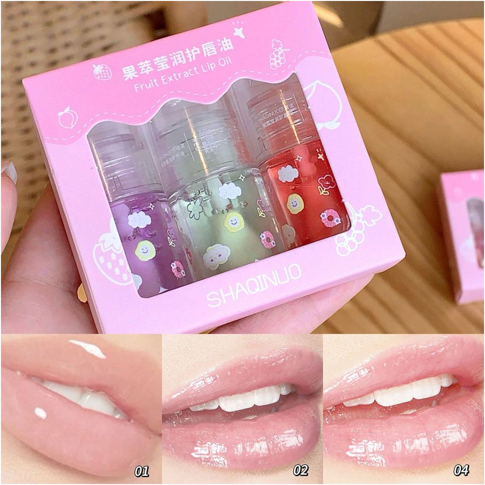 Hydrating Lip Care Oil Fruit Flavored Lip Balm Gloss for