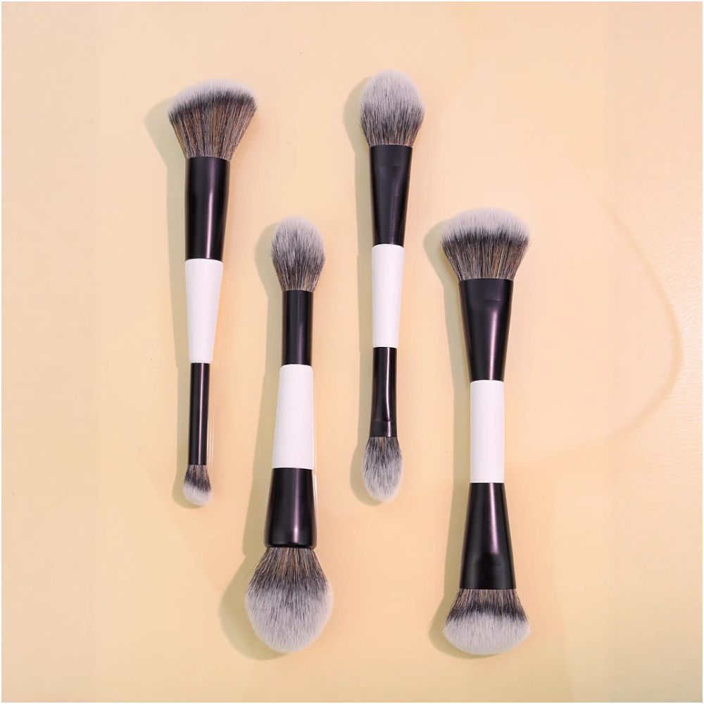 Hot selling new product 4 double ended foundation brushes powder brushes blush brushes highlighter brushes makeup tools contour brushes and makeup brushes image 1