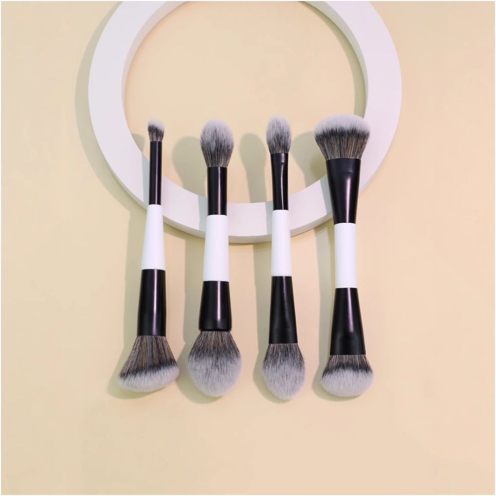 Hot selling new product 4 double ended foundation brushes powder brushes blush brushes highlighter brushes makeup tools contour brushes and makeup brushes image 2