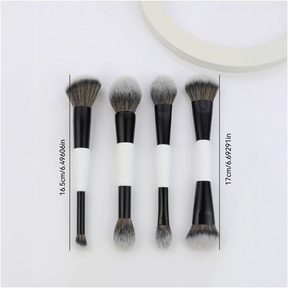 Hot selling new product 4 double ended foundation brushes powder brushes blush brushes highlighter brushes makeup tools contour brushes and makeup brushes image 3