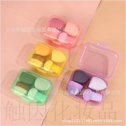 Foundation brush 55 with beauty blender teardrop shaped gourd shaped and mushroom shaped makeup blender set slanted powder puff dry and wet wholesale image 0