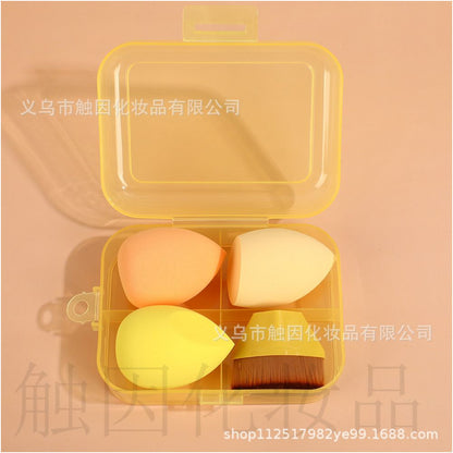 Foundation brush 55 with beauty blender teardrop shaped gourd shaped and mushroom shaped makeup blender set slanted powder puff dry and wet wholesale
