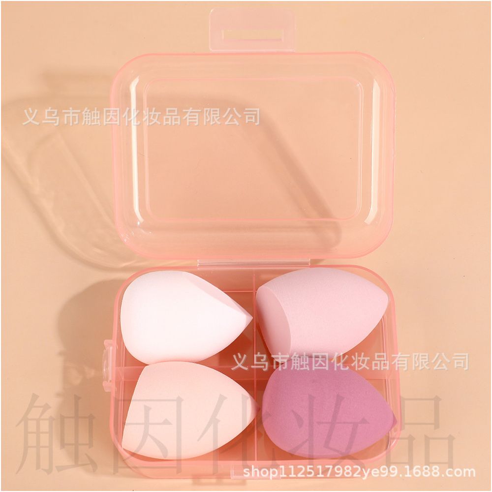 Foundation brush 55 with beauty blender teardrop shaped gourd shaped and mushroom shaped makeup blender set slanted powder puff dry and wet wholesale image 3