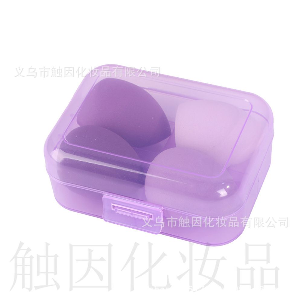 Foundation brush 55 with beauty blender teardrop shaped gourd shaped and mushroom shaped makeup blender set slanted powder puff dry and wet wholesale image 4