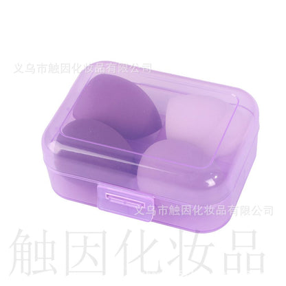 Foundation brush 55 with beauty blender teardrop shaped gourd shaped and mushroom shaped makeup blender set slanted powder puff dry and wet wholesale image 4