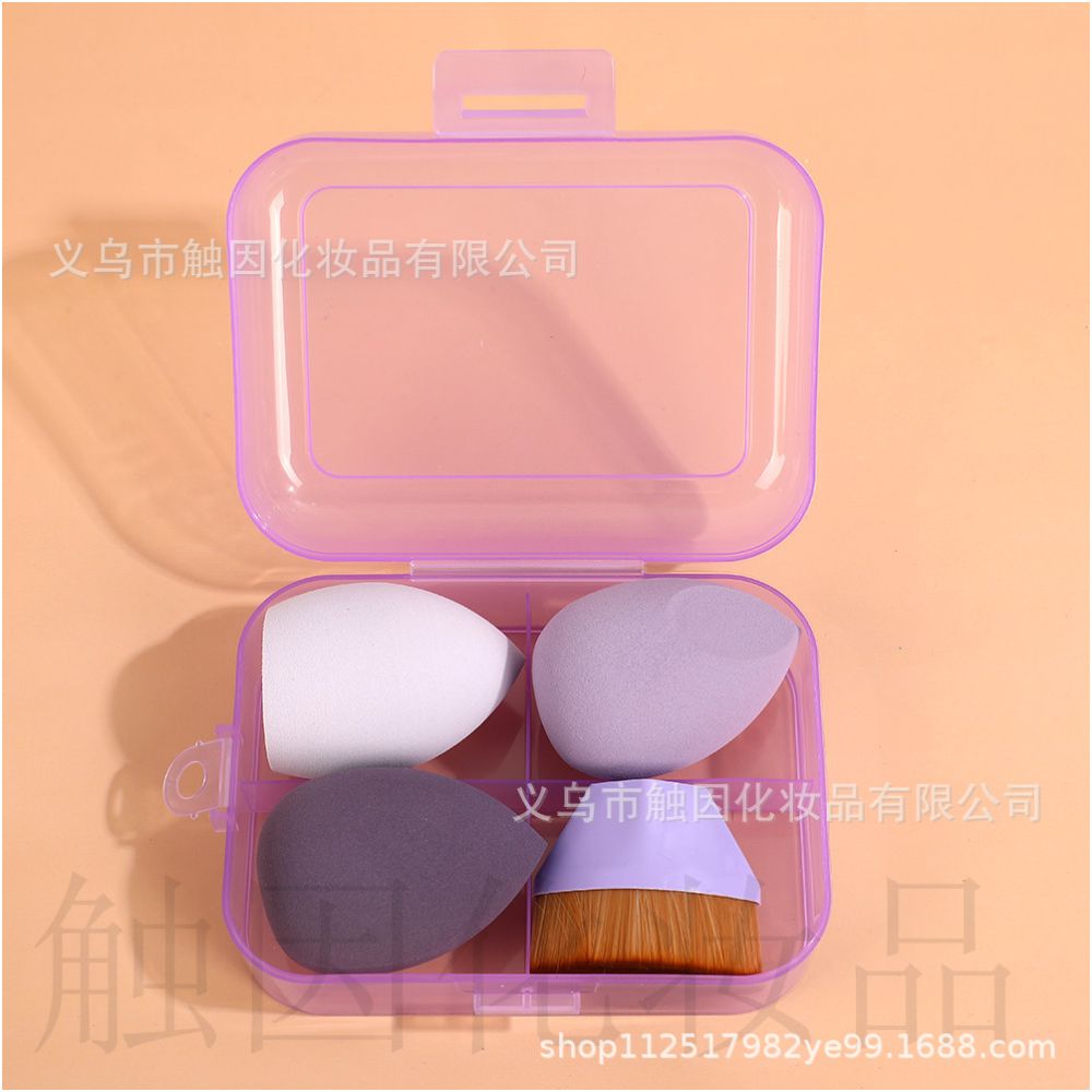 Foundation brush 55 with beauty blender teardrop shaped gourd shaped and mushroom shaped makeup blender set slanted powder puff dry and wet wholesale