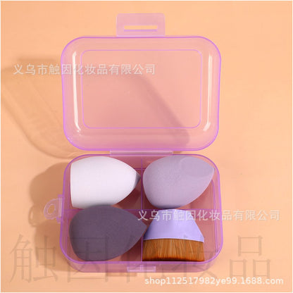 Foundation brush 55 with beauty blender teardrop shaped gourd shaped and mushroom shaped makeup blender set slanted powder puff dry and wet wholesale