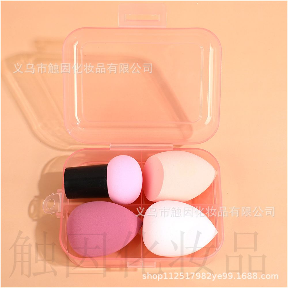 Foundation brush 55 with beauty blender teardrop shaped gourd shaped and mushroom shaped makeup blender set slanted powder puff dry and wet wholesale