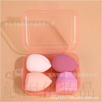 Foundation brush 55 with beauty blender teardrop shaped gourd shaped and mushroom shaped makeup blender set slanted powder puff dry and wet wholesale