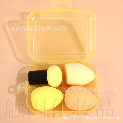 Foundation brush 55 with beauty blender teardrop shaped gourd shaped and mushroom shaped makeup blender set slanted powder puff dry and wet wholesale