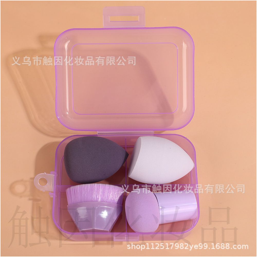 Foundation brush 55 with beauty blender teardrop shaped gourd shaped and mushroom shaped makeup blender set slanted powder puff dry and wet wholesale