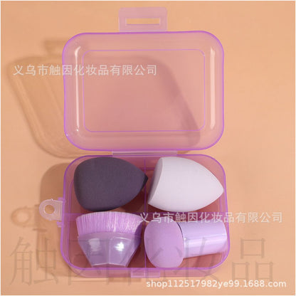Foundation brush 55 with beauty blender teardrop shaped gourd shaped and mushroom shaped makeup blender set slanted powder puff dry and wet wholesale