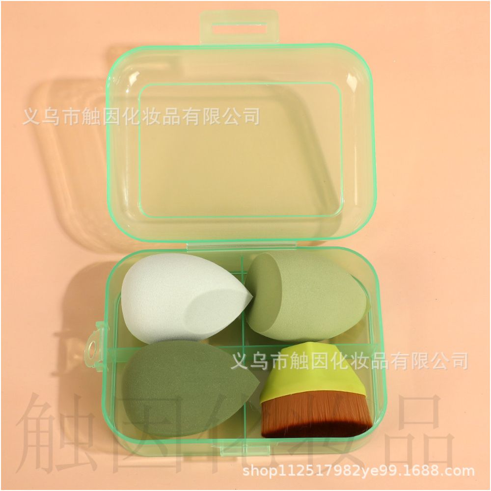 Foundation brush 55 with beauty blender teardrop shaped gourd shaped and mushroom shaped makeup blender set slanted powder puff dry and wet wholesale