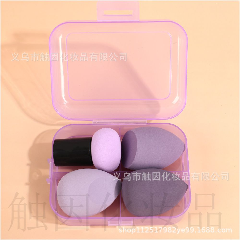 Foundation brush 55 with beauty blender teardrop shaped gourd shaped and mushroom shaped makeup blender set slanted powder puff dry and wet wholesale