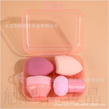 Foundation brush 55 with beauty blender teardrop shaped gourd shaped and mushroom shaped makeup blender set slanted powder puff dry and wet wholesale