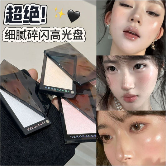 HERORANGE Highlighter Powder with Shimmering Pearls and Fine Glitter for Natural Brightening Long Lasting Makeup and Sculpted Contouring image 0