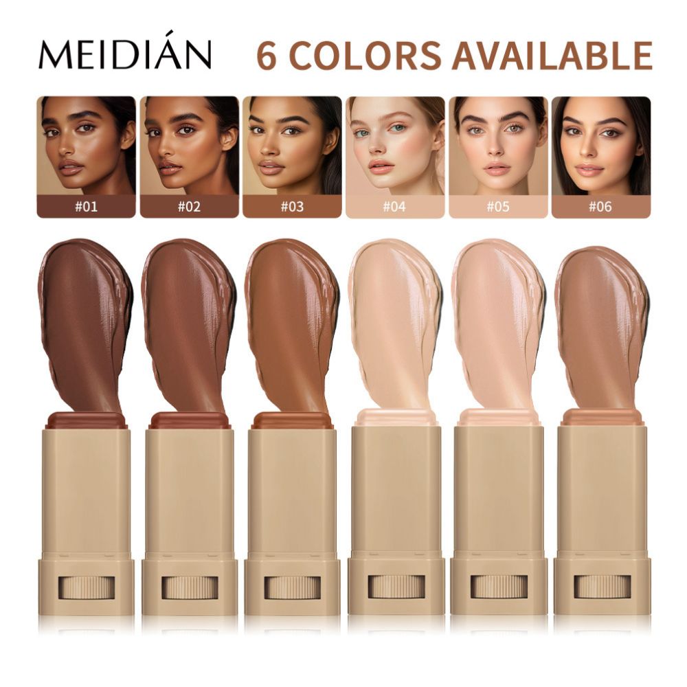 Cross border exclusive Meidian 6 color concealer moisturizing brightening natural nude makeup primer BB cream image 0