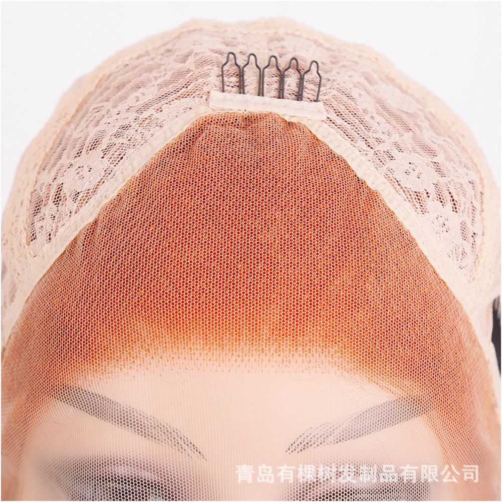 Qingdao Youke Tree Hair Products Co Ltd European and American Wig Amazon Synthetic Front Lace Wig Head image 5